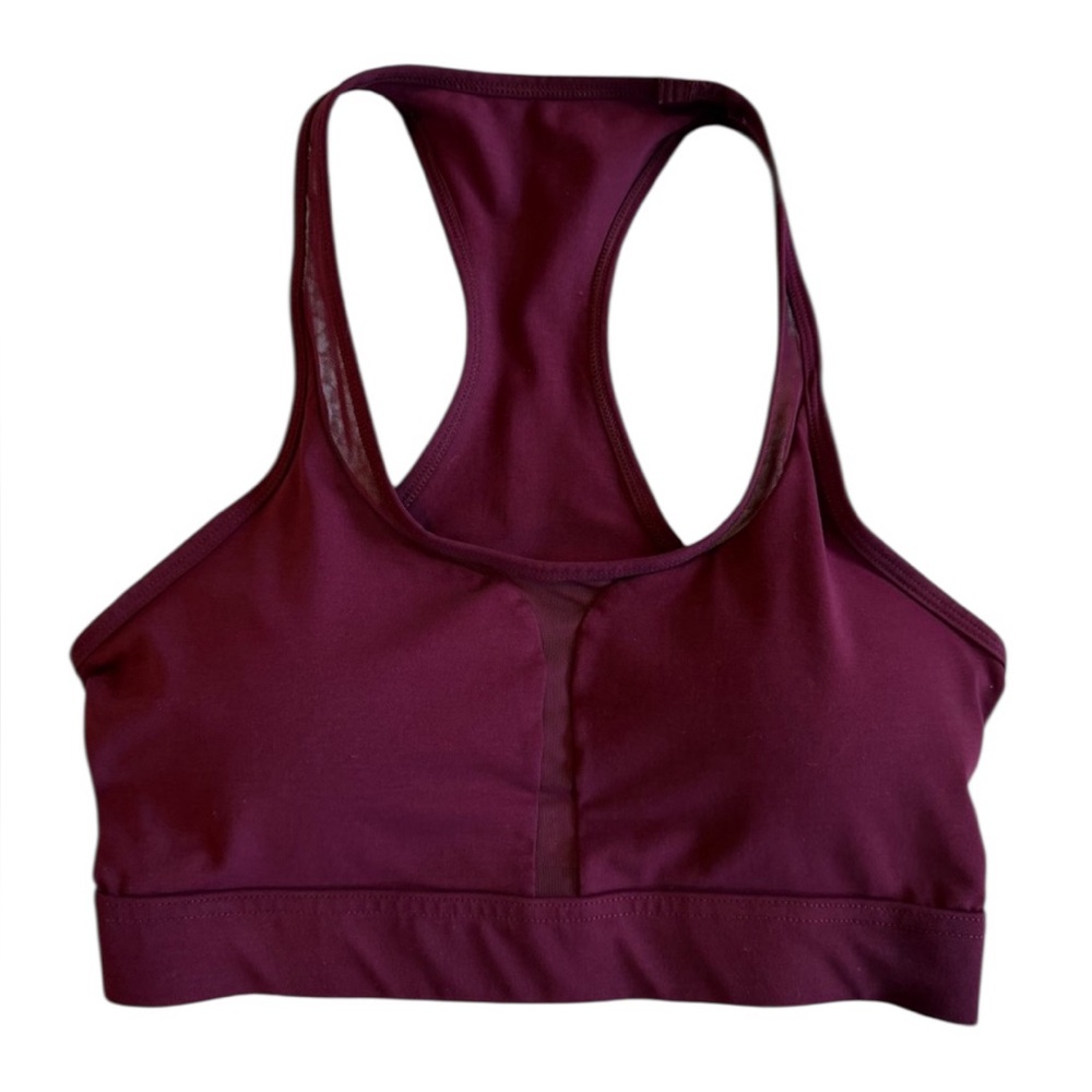 90 Degree by Reflex “Never Give Up” Strappy Back Sports Bra – Small – Burgundy